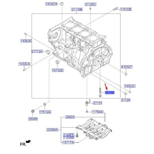 211142F600 - KIA SPORTAGE QL MK4 Cylinder Block Bearing Cap Bolt 211142F600 NEW GENUINE