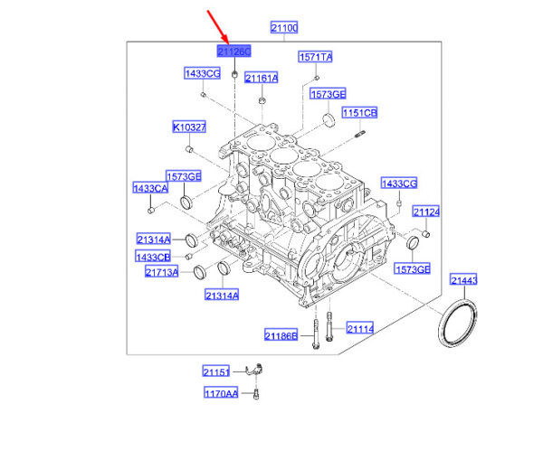 211262A100 - Hyundai i30 MK3 Cylinder Block Opening 211262A100 NEW ORIGINAL