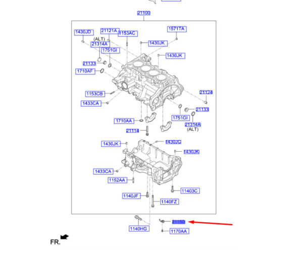 211502B710 - Hyundai Kona MK1 Öldüsenbaugruppe 211502B710, NEU, ORIGINAL
