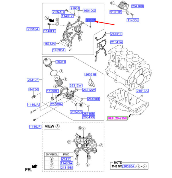 213162A300 - Hyundai i30 MK3 O-Ring Control Chain Lid 213162A300 NEW ORIGINAL