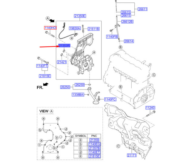 213622A100 - Hyundai i30 MK3 O-Ring Control Chain Lid 213622A100 NEW ORIGINAL