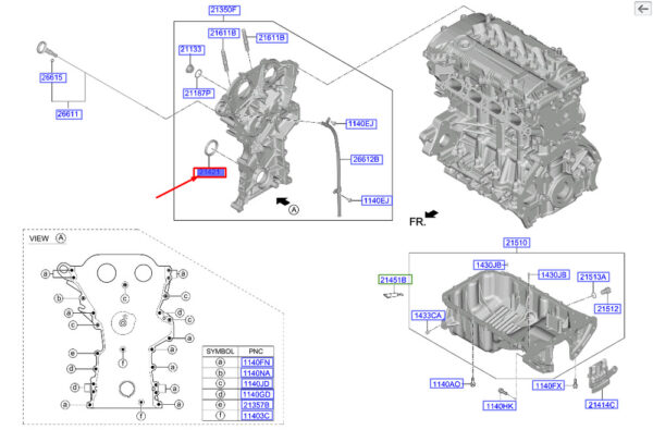 214212G100 - Hyundai Tucson NX4 MK4 Oil Seal for Timing Chain Cover 214212G100 NEW