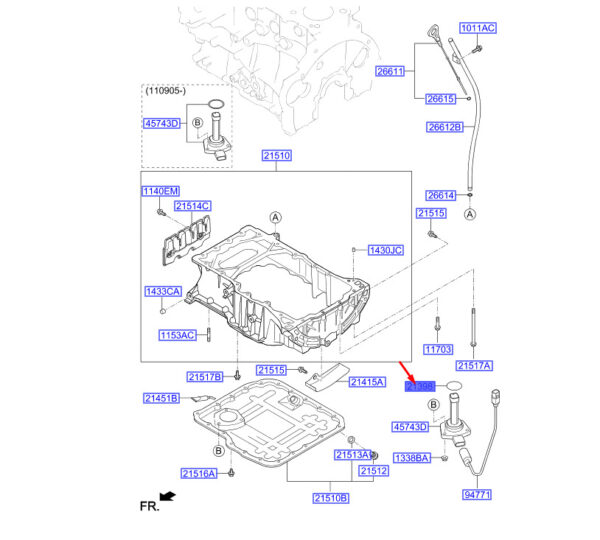 215912A000 - Hyundai Santa Fe MK3 DM Oil Level Sensor O-Ring 215912A000 NEW ORIGINAL