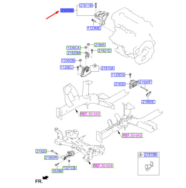 216702B100 - Hyundai Kona MK1 Engine Mount 216702B100, Original