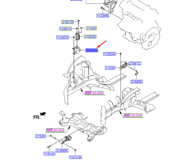 21810A5300 - Hyundai i30 MK3 Engine Mount 21810A5300 NEW ORIGINAL