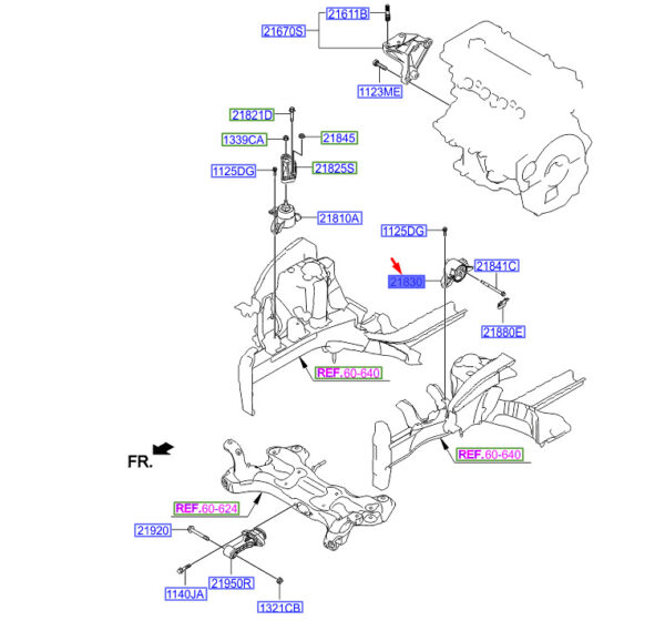 21830A5500 - Hyundai i30 MK3 Transmission Mount 21830A5500 NEW ORIGINAL
