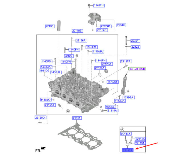 221122M800 - Hyundai Tucson NX4 MK4 Inlet Valve Seat 221122M800, New Original