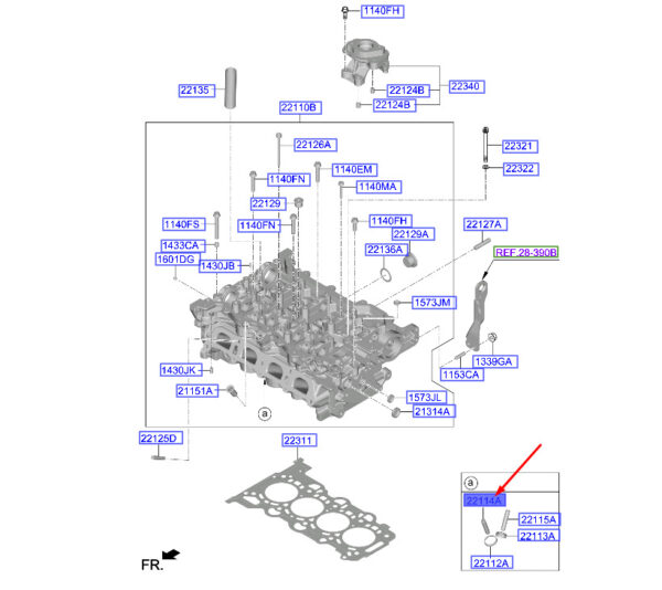 221142M000 - Hyundai Tucson NX4 MK4 Inlet Valve Guide 221142M000, NEW, ORIGINAL