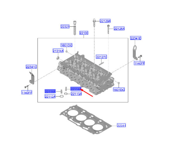 221142U000 - Hyundai Tucson NX4 MK4 Inlet Valve Guide 221142U000, NEW, ORIGINAL