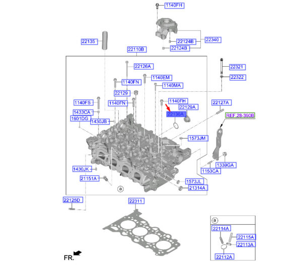 221282M800 - Hyundai Tucson NX4 MK4 Cylinder Head Screw Gasket 221282M800, NEW, ORIGINAL