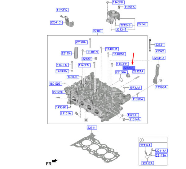 221292M801 - Hyundai i20 3 cylinder head screw 221292M801 NEW ORIGINAL