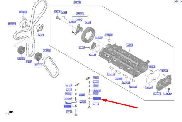 222242U000 - Hyundai Tucson NX4 MK4 Valve Shaft Gasket 222242U000, NEW, ORIGINAL