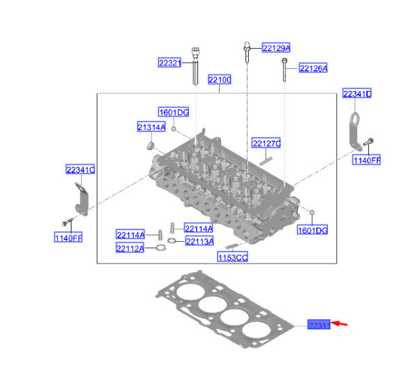 223112U010 - Hyundai Kona MK1 Cylinder Head Gasket 223112U010, NEW, ORIGINAL
