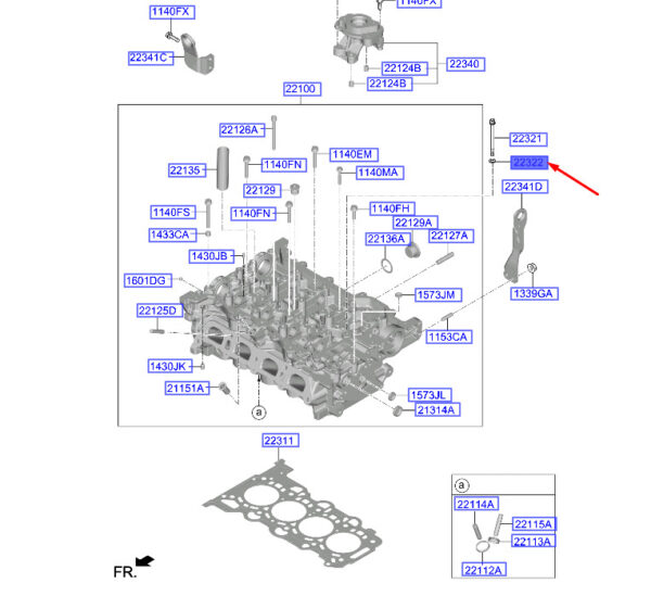223222B701 - Hyundai i20 MK3 Cylinder Head Screw Washer 223222B701, Original