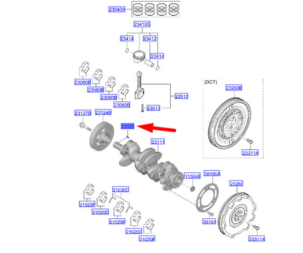 2312503301 - Hyundai Tucson NX4 MK4 Crankshaft Wrench 2312503301, Original