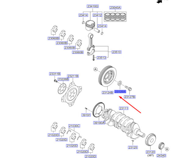 2312632021 - KIA SPORTAGE QL MK4 Crankshaft Washer 2312632021 NEW GENUINE