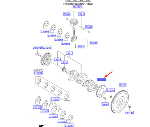 231412B700 - Hyundai Kona MK4 Crankshaft Position Sensor Wheel 231412B700, New Original