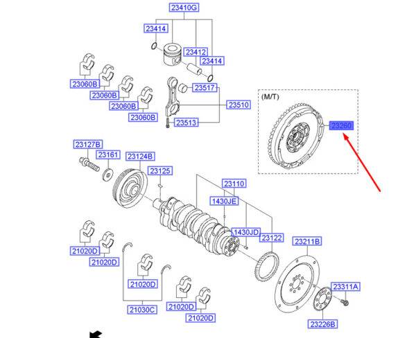 232002F110 - Hyundai Santa Fe MK3 DM two-mass flywheel 232002F110 NEW ORIGINAL