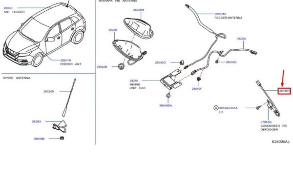 24059HV00A - NISSAN QASHQAI J11 MK2 Antenna Wiring Harness 24059HV00A NEW GENUINE