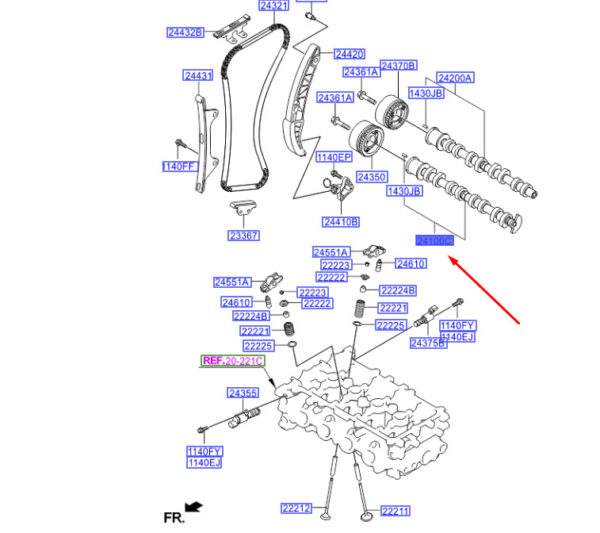 2410003051 - Hyundai i30 MK3 Inlet Camshaft 2410003051 NEW ORIGINAL