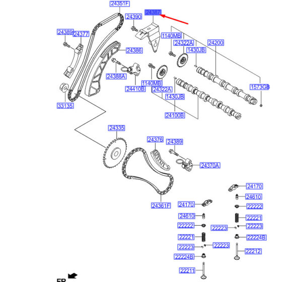 243872A300 - Hyundai i30 MK3 Control Chain Guide 243872A300 NEW ORIGINAL