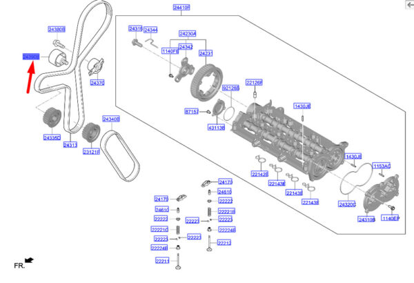 243902U020 - Hyundai Tucson NX4 MK4 Gear Directional Belt Revolver 243902U020, Original