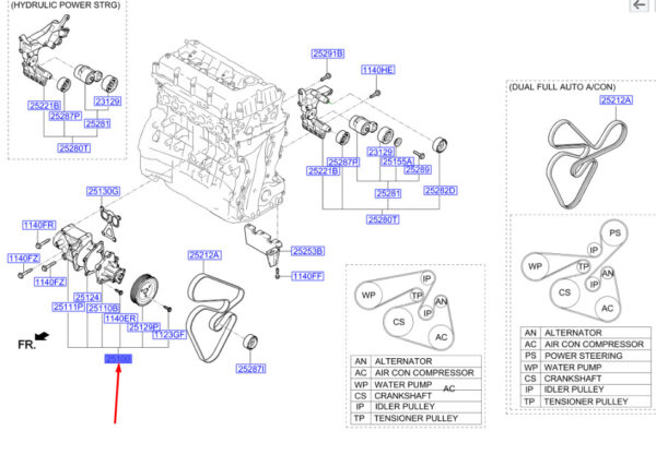 251002G500 - Hyundai Santa Fe MK3 DM Coolant Pump 251002G500 NEW ORIGINAL