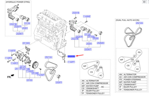 2525325001 - Hyundai Santa Fe MK3 DM Air Conditioning Lower Mount 2525325001 NEW ORIGINAL