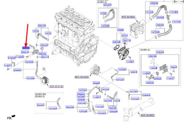 254182U000 - Hyundai Tucson NX4 MK4 Degassing Nipple 254182U000, Original