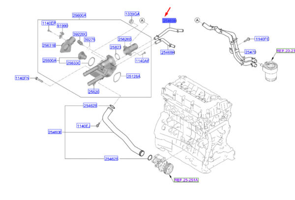 254692GGA0 - KIA SPORTAGE QL MK4 Water From Throttle Body Hose Assy 254692GGA0 NEW GENUINE