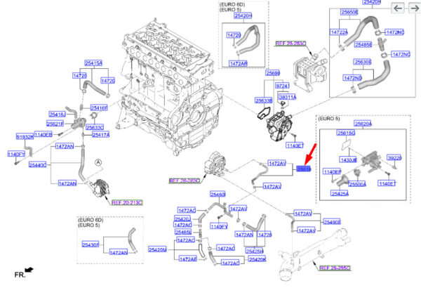 254802U000 - Hyundai Tucson NX4 MK4 EGR-Ventil-Einlassschlauchbaugruppe 254802U000teil