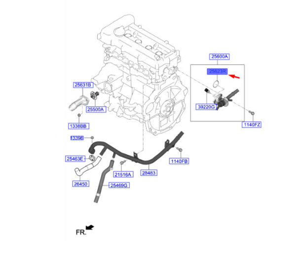 256232B000 - Hyundai Kona MK1 Coolant Temperature Control-O-Ring 256232B000 NEW ORIGINAL