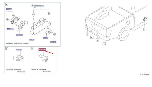 259944JA0B - NISSAN NAVARA MK3 D23 Rear Sonar Sensor 259944JA0B NEW GENUINE