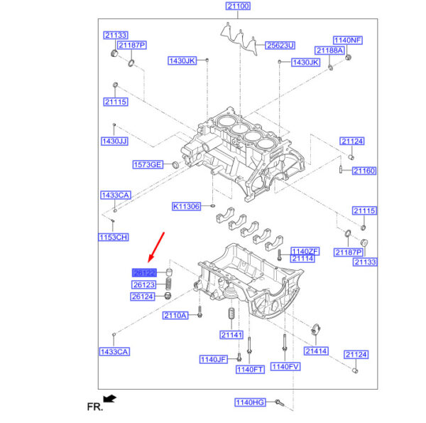 2612203000 - HYUNDAI i30 MK3 Cylinder Block Relief Plunger 2612203000 NEW GENUINE