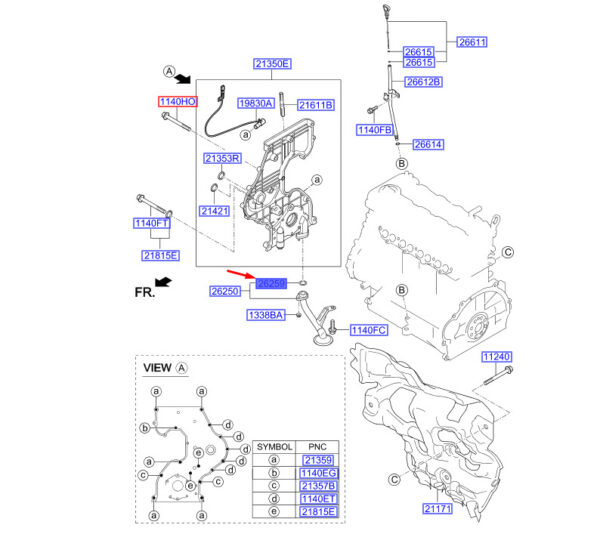 262592A000 - Hyundai i30 MK3 Oil Screen Gasket 262592A000 NEW ORIGINAL