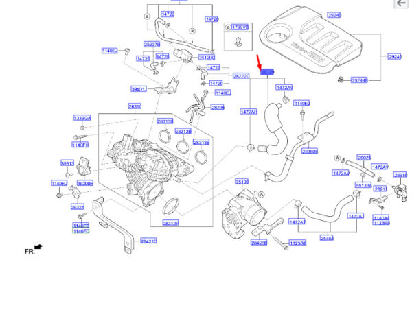 2672004070 - Hyundai Kona MK1 PCV Hose 2672004070, Original Part