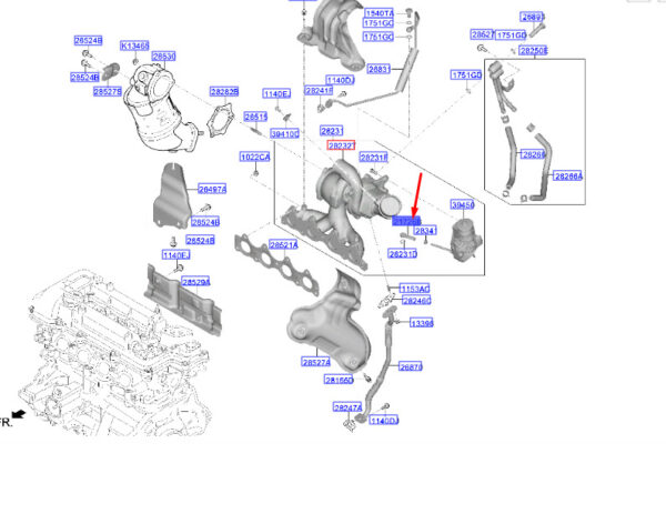 282312B766 - Hyundai Kona MK1 exhaust manifold joint 282312B766, original part