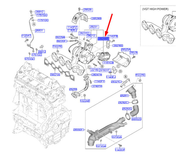 282352U010 - Hyundai Tucson NX4 MK4 Turbocharger Actuator 282352U010, Original Part
