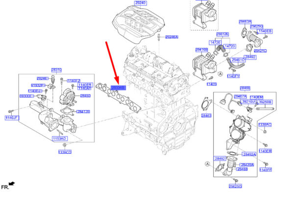 283122U000 - Hyundai Tucson NX4 MK4 Intake Manifold Gasket 283122U000, Original