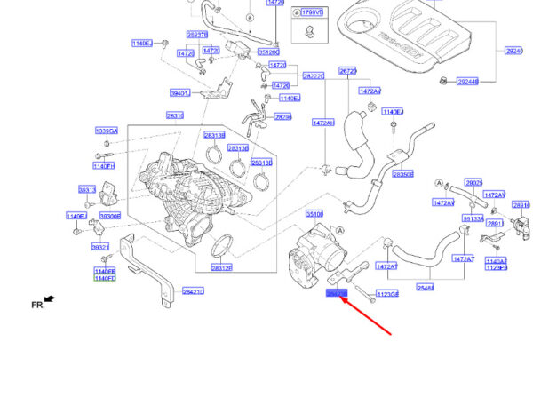 2842304550 - Hyundai Kona MK1 Mount Hose, ACT 2842304550 NEW ORIGINAL