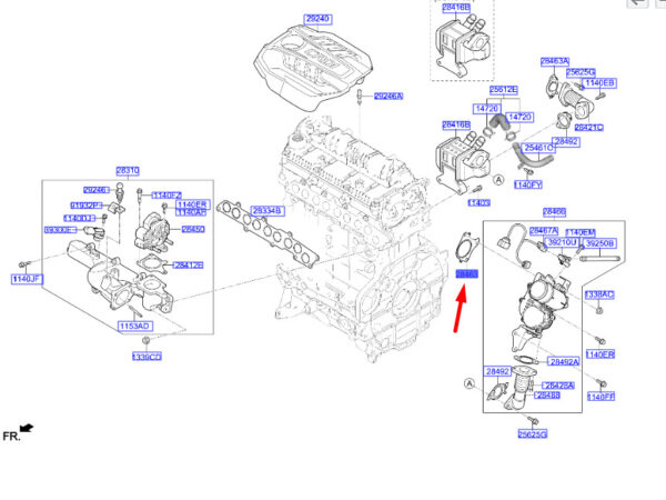 284632U000 - Hyundai Tucson NX4 MK4 284632U000 Part Low Pressure AGR Valve Gasket