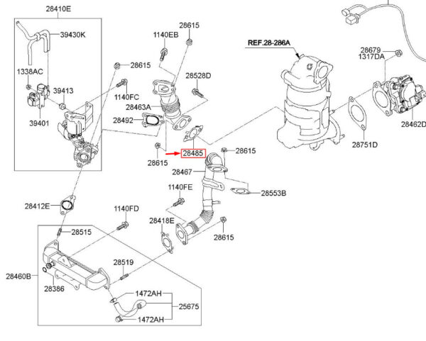 284852F700 - Hyundai Santa Fe MK3 DM EM Filter Gasket 284852F700 NEW ORIGINAL