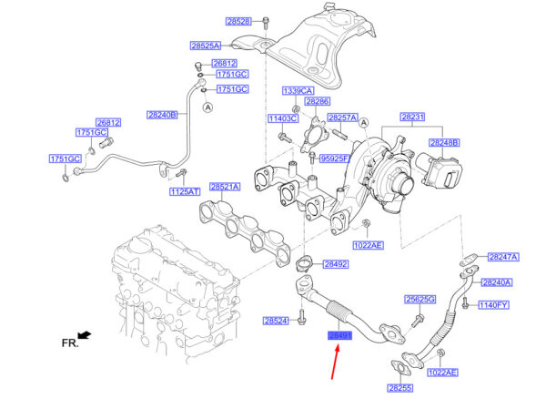 284912A781 - HYUNDAI i30 MK3 EGR Pipe 284912A781 NEW GENUINE