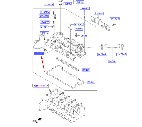 284952F720 - Hyundai Santa Fe MK3 DM Unterdruckrohr Baugruppe 284952F720 NEU ORIGINAL