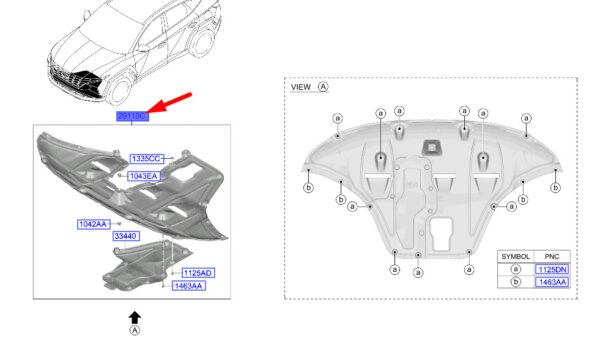 29110N7000 - Hyundai Tucson NX4 MK4 Untere Abdeckung, Baugruppe 29110N7000, Originalteil