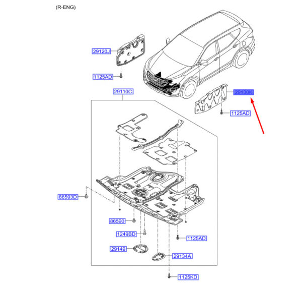 291302W000 - Hyundai Santa Fe MK3 DM side panel left 291302W000, original part