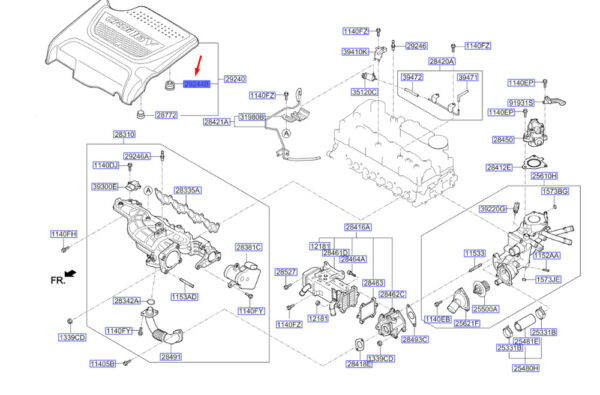 292132F600 - KIA SPORTAGE QL MK4 Engine Cover Insulator 292132F600 NEW GENUINE