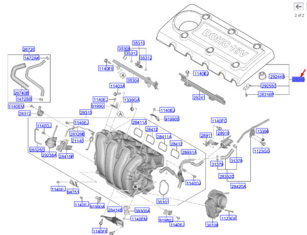 292402G000 - Hyundai Santa Fe M3 DM Engine Cover 292402G000 NEW ORIGINAL
