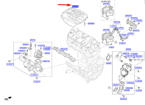 292402U000 - Hyundai Tucson NX4 MK4 Engine Cover 292402U000, Original Part