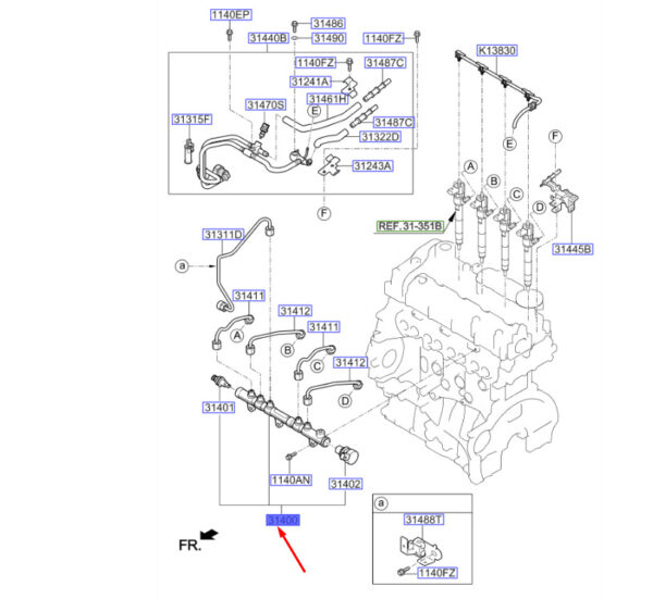 314002F600 - Kia Sportage QL MK4 Fuel Distributor 314002F600 NEW ORIGINAL